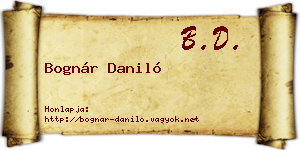 Bognár Daniló névjegykártya